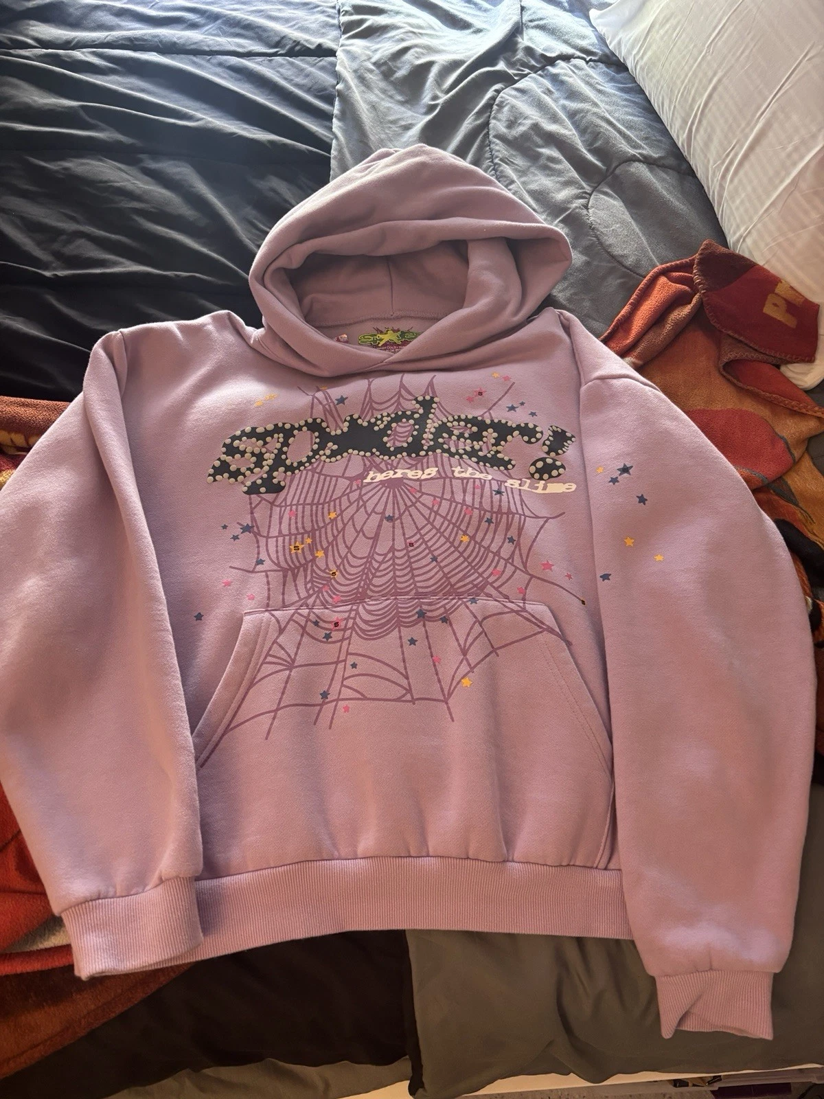 Sp5der Açai Hoodie Purple Men’s Size Large