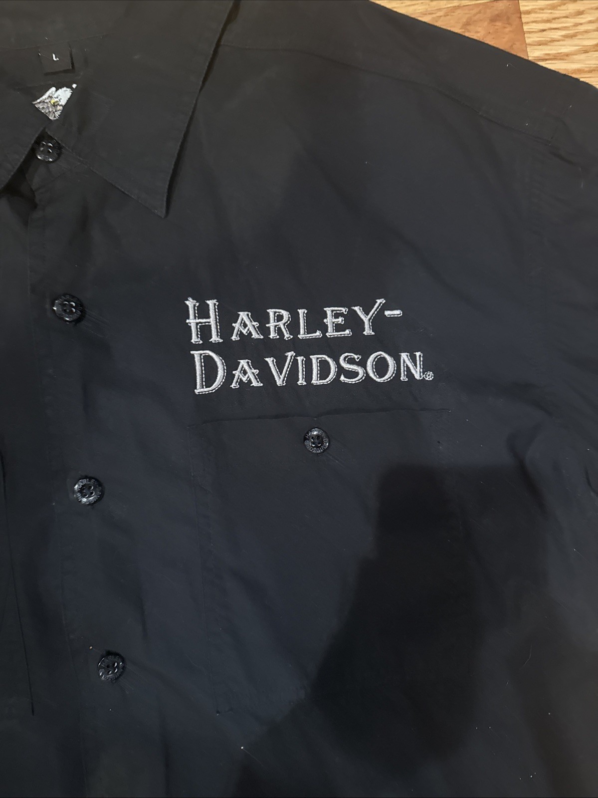 Harley Davidson Eagle Double Sided Button Shirt P… - image 2