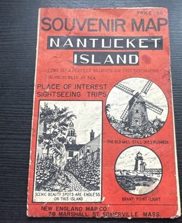 Brochure viaggio mappa souvenir isola di Nantucket