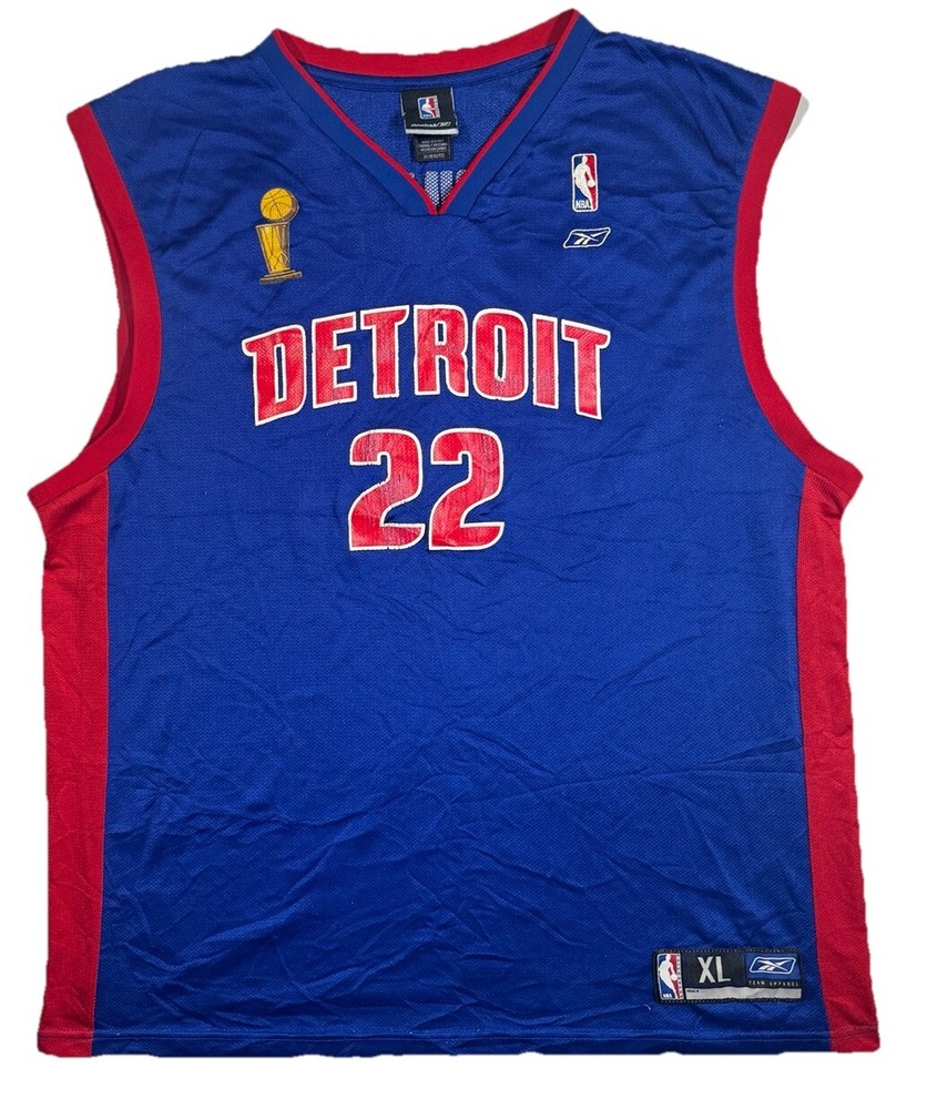 Reebok Detroit Pistons NBA Tayshaun Prince #22 Jersey Men's XL Blue