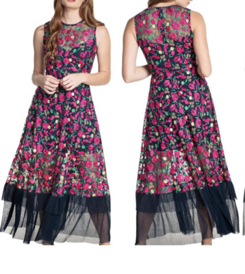 floral embroidered fit & flare party dress Mystique Mirage Fit & Flare Dress