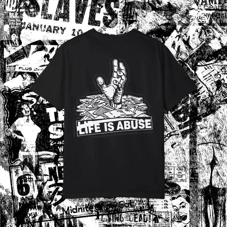 2-Sided Dystopia T Shirt Vintage Crust Punk Disrupt Infest