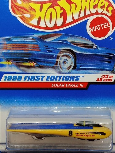 1998 First Editions Hot Wheels Solar Eagle III 23/40 Collector #650 Yellow 1:64 - Picture 2 of 3