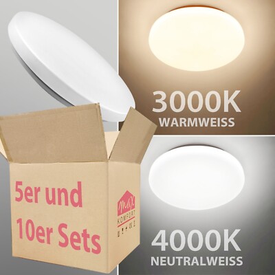 LED Deckenleuchten GALA Deckenlampen rund 12W 24W 32W 5er und 10er Sets