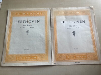 2 x Beethoven   Für Elise   Piano Klavier   Notenheft