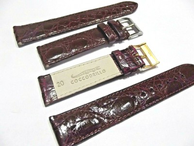 cinturini vero coccodrillo made in italy rosso crocodile 20 mm watch straps  | eBay