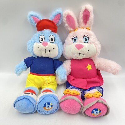 HASEN FREIZEIT STOFFTIER PAKET X 2 HASEN KANINCHEN 15 ZOLL BLAU ROSA PLÜSCH SAMMLUNG