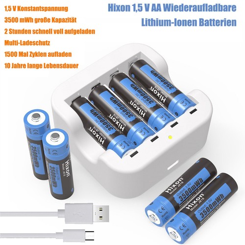 Hixon 1 5 V AA Wiederaufladbare Li Ion Batterien 3500mWh AA Akku hixon-1-5-v-aa-wiederaufladbare-li-ion-batterien-3500mwh-aa-akku