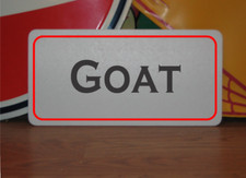 GOAT White Red  Black Metal Sign