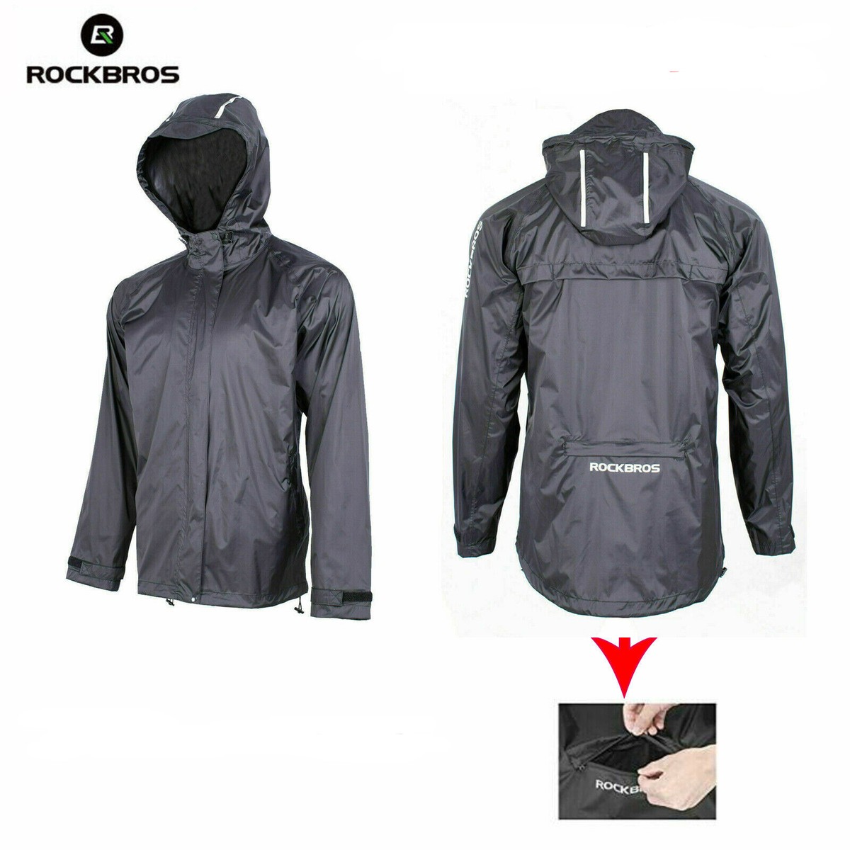 ROCKBROS Cycling Raincoats Waterproof Unisex Bike Jackets Sports Running  Coats