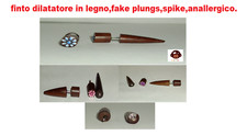 piercing,finto dilatatore legno,fake plungs,spike,ANALLERGICO,punk,etnico,rasta.