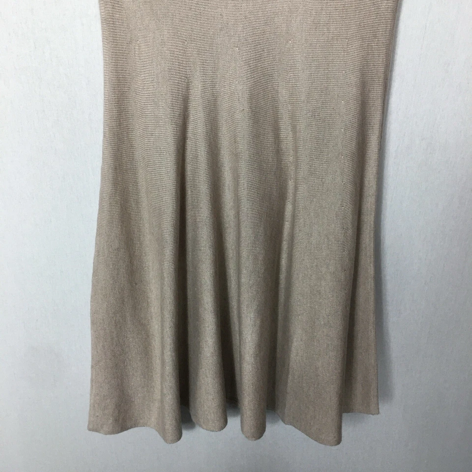 Magaschoni Jumper Sweater Dress Beige Knit Short Sleeve Fit & Flare Large — 第 4/4 张图片