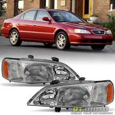 1999 2000 2001 Acura TL Headlights Headlamps Replacement 99 00 01 Set Left+Right