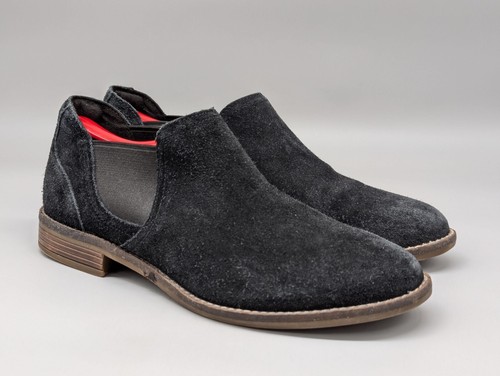Clarks Leather Suede Slip On Black Ankle Boots Booties Edenvale Page Size 10