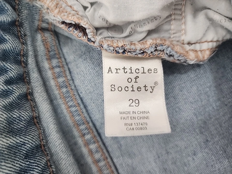 Pantalones Cortos Mujer Azul 29 Corte Deshilachado Dobladillos Desgastados Lavado Ligero Foto 3 de 4