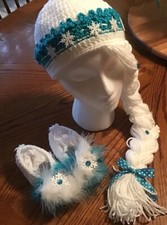 Frozen Theme Hand Crochet Booties, Size 3-5 Years