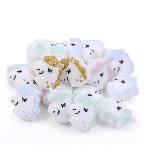 Safety Silicone Mini Unicorn Shaped Beads Animal Cartoon Loose Beads DIY Jewelry - Picture 5 of 15