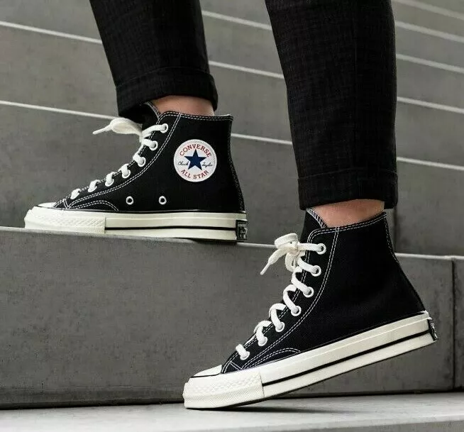 Mens Converse Chuck Taylor All Star 70 High Top Black Egret White 162050C