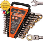 12-Piece SAE Flex-Head Ratcheting Wrench Set with Organizer | 1/4” to 7/8“ Ratch