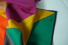 Vintage Vera NEUMANN Silk Scarf Color Block PARACHUTE looking 21 x 21