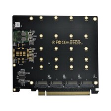 PCI-E Express 3.0 Gen3 X16 to 4X NVME M.2 AHCI Raid Card with Fan VROC Adapter