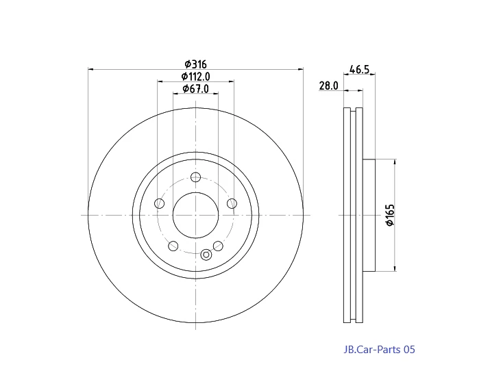 2x Hella-Pagid- 8DD 355 104-341 Dischi, Frontale per Mercedes-Benz C208, W210 - Immagine 3 di 4