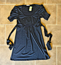 New Xi Forever 21 Navy Blue Y2K Scoop Neck, Tie at Back Dress Large