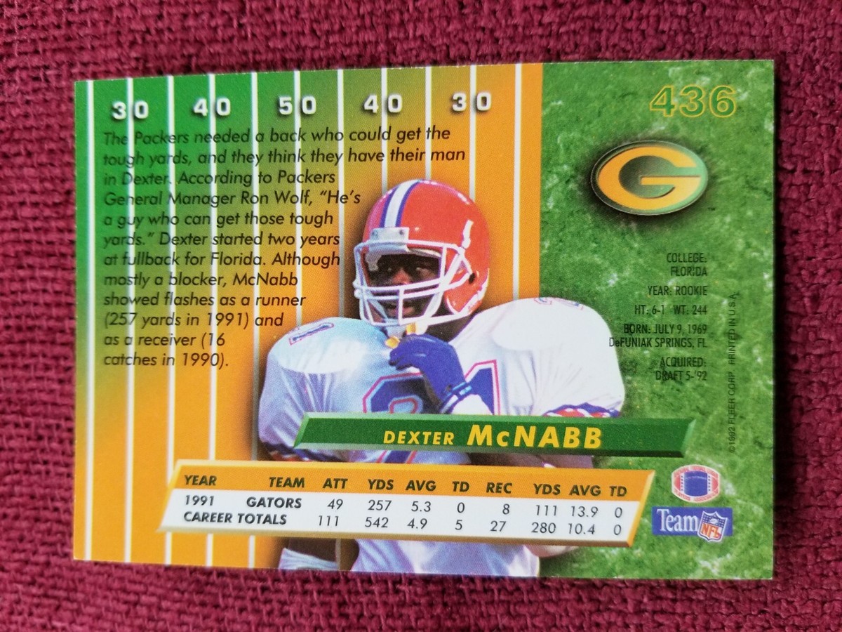 Dexter McNabb Green Bay Packers Running Back 1992 Fleer Ultra