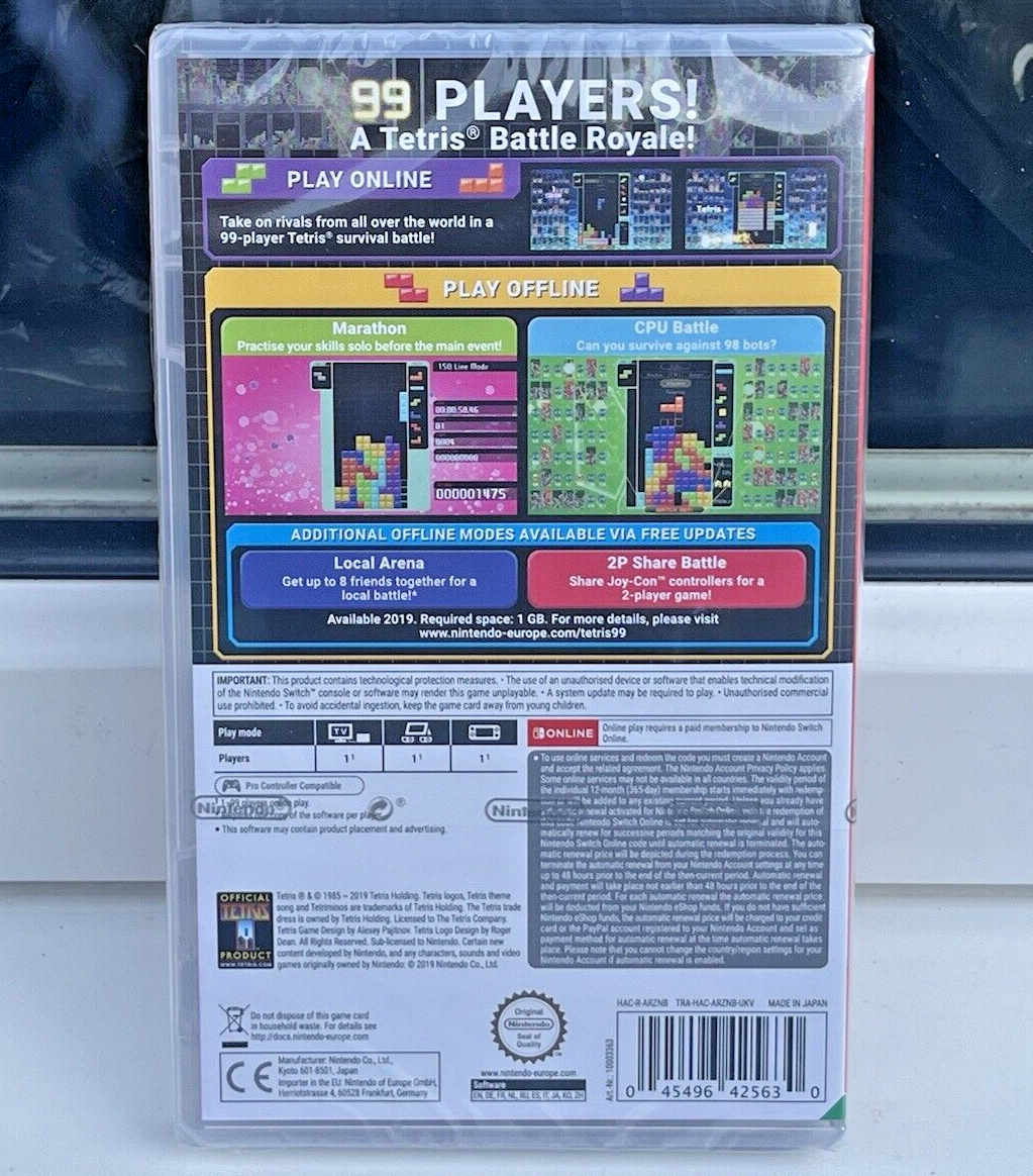 NINTENDO SWITCH TETRIS 99 PLUS 12 MONTHS ONLINE *BRAND NEW FACTORY SEALED*