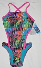Speedo swimsuit one-piece Competitive Women 26 30 Endurance Lite Abstract new 69