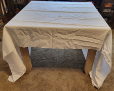 White Reusable 60" x 120" Rectangular Fabric Tablecloth Weddings, Parties, etc.