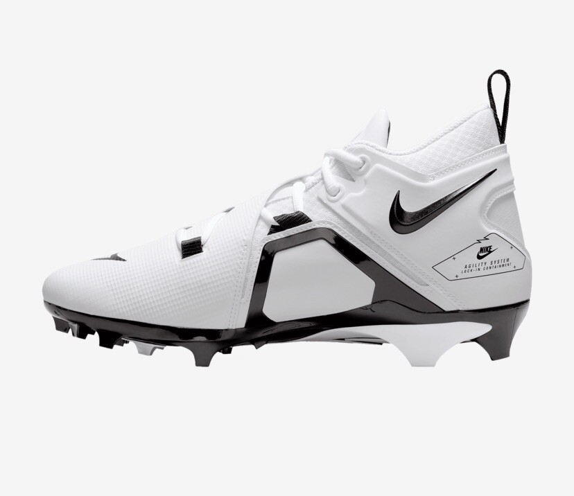 Nike‎ Alpha Menace Pro 3 Football Cleats Men\'s Size 18 White Black CT6649-100 Nike Alpha Menace Pro 3 White Black Football Cleat Size 9.5  main image 4