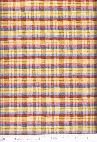 New Year's Red Blue Gold Plaid Quilt Fabric - 3/4 Yard Piece