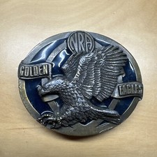 Vtg. NRA Golden Eagles National Rifle Association Enameled Belt Buckle USA Made
