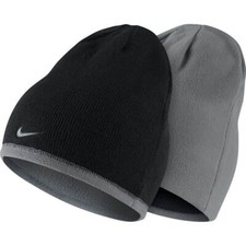 NEW NIKE Youth DRI-FIT Reversible Golf Beanie/Cap-Black/Grey 805051-010