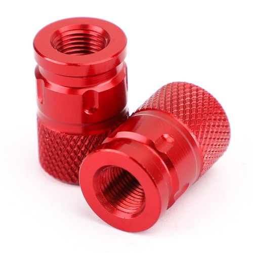 2pcs CNC Red Anti-Thief Tire Valve Stem Caps For Car Truck Bike Motorcycle T7 - Picture 11 of 12