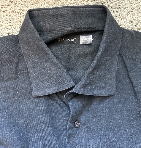 Men’s Vintage St Croix Dark Grey Button Down Shirt Size XXL - Picture 3 of 5