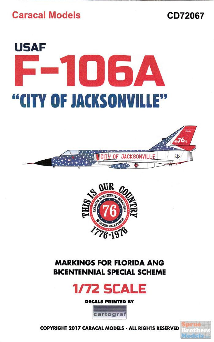 Caracal 1/72 decals CD72067 - F-106A City of Jacksonville for Meng Caracal 1/72 decals CD72067 - F-106A City of Jacksonville for Meng