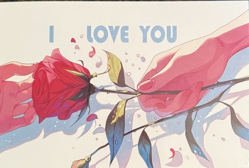 I Love You Red Rose Valentine #4862 Postcard Card Ephemera Journal Scrapbook