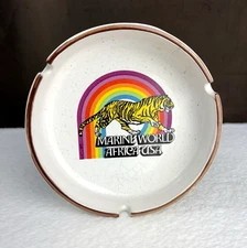 RARE! Vtg 1980s Marine World Africa USA Tiger & Rainbow Cigar Cigarette Ashtray