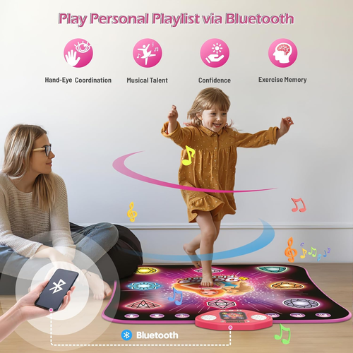 Girl Toys Age 3-4 Years Old, Dance Mat for 3-12 Year Old Kids - Light up 8 Butto - Picture 3 of 7