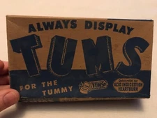 TUMS Vintage Cardboard Book Matches Store Display Box