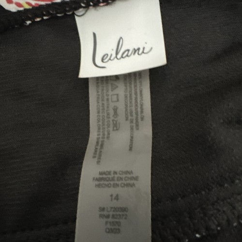 NWT LEILANI swimsuit ONE PIECE Black Multi Paisley Bathing Suit Sz 14 Padded Bra - Picture 16 of 17
