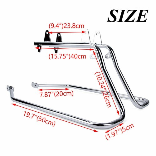 Chrome Saddlebag bag Conversion Brackets Fits For Harley Heritage Softail - Picture 9 of 9