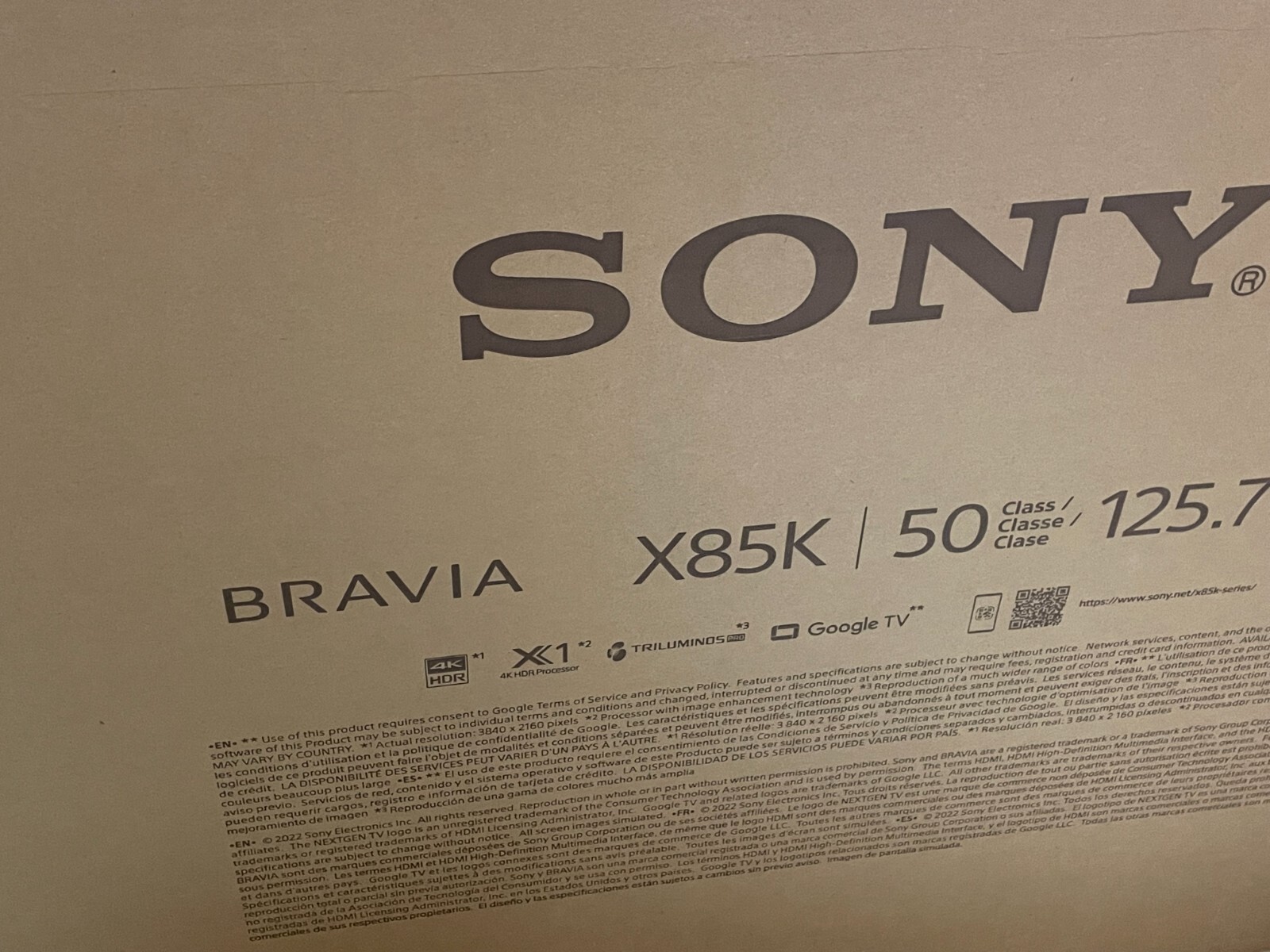 Sony 50 Inch 4K Ultra HD TV X85K Series: LED Smart Google TV - KD50X85K