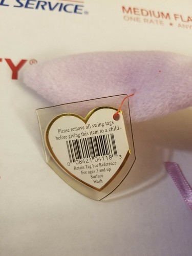 1996 FLOPPITY THE RABBIT BEANIE BABY AUCTION B - Imagen 6 de 6