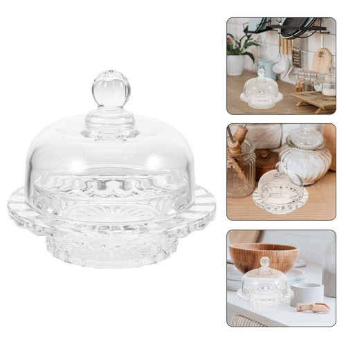 Glass Candy Tank Holder Decorative Jar with Lid Transparent Storage