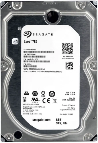 Disque Dur Seagate Exos 7E8 ST6000NM0105 6TB 7.2K 256MB SAS-3 3.5'' Pouces