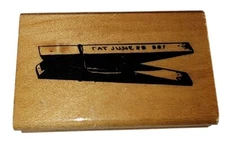 Vintage Anita's Vintage Clothespin Wooden Rubber Mounted Stamp June 28 Crafts