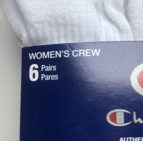 New Women Socks Champion Pack Of 6 Pairs White,Black & Gray Crew Socks Athletic - Picture 7 of 11